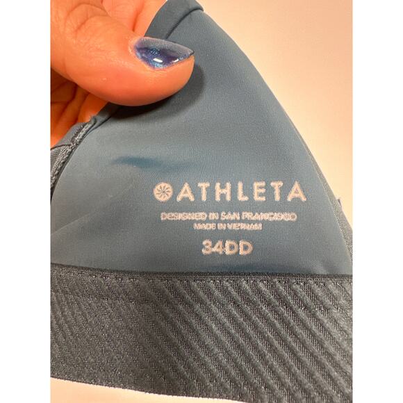 Athleta 34DD Advance Zip Front High Impact Sports Bra Zipper Running Gym - Picture 7 of 7